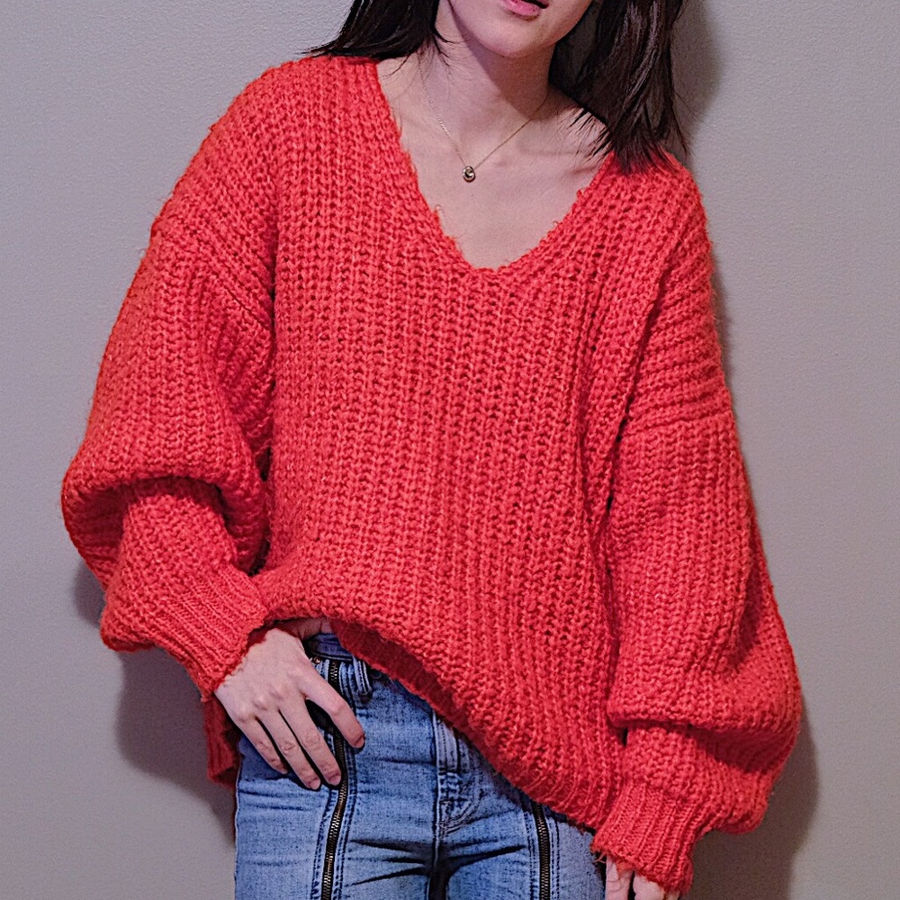 TOPSHOP bright orange/red sweater